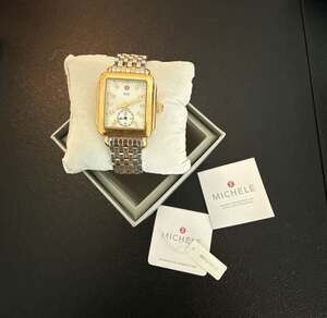 Michele Deco Mid Two-Tone Diamond Dial Watch MW06V00A9046